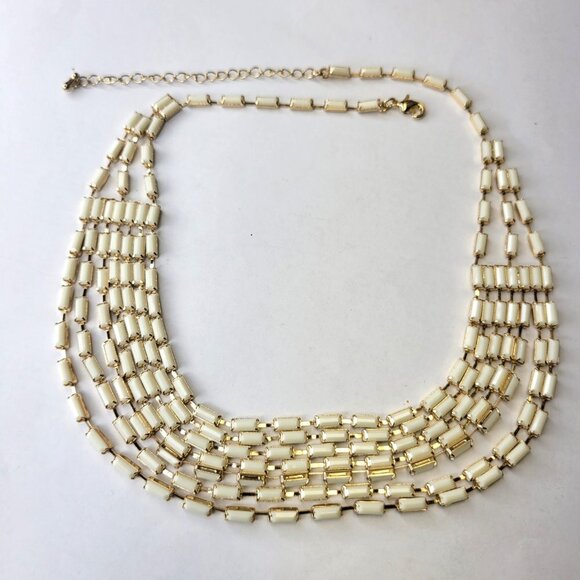 Multistrand Layered Necklace in Cream Hues - Picture 2 of 9